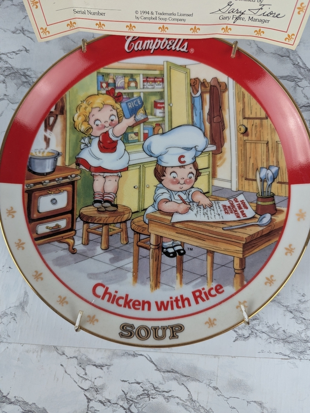 VTG Danbury Mint Campbell’s Kids Collector Plate - Chicken with Rice w/ COA